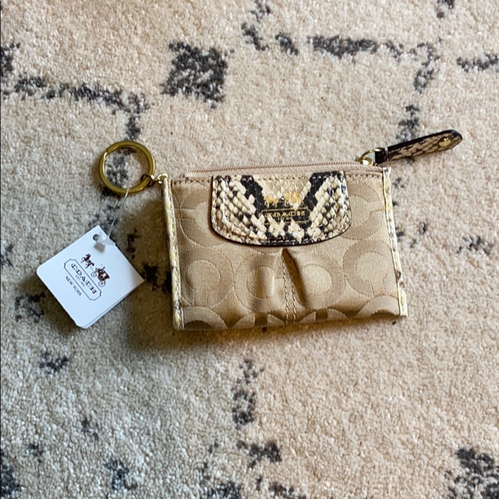 Coach Op Art Mini Skinny Keychain Wallet